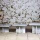 Ensemble de trois tables gigognes en marbre, 1970