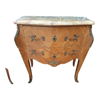 Louis XV chest of drawers 2 drawers and marble