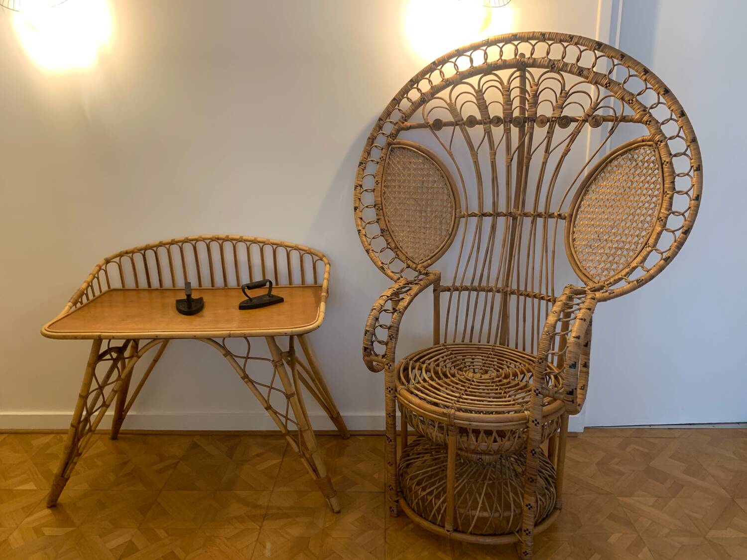 Peacock rattan armchair