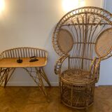 Peacock rattan armchair