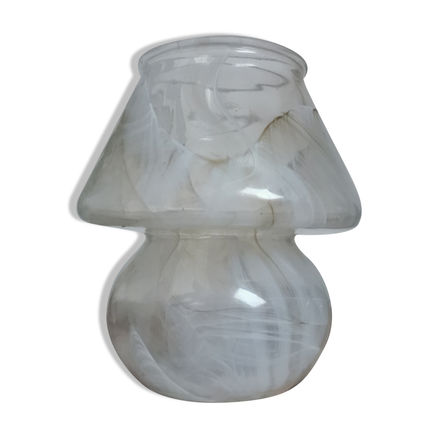 Vase mushroom marbled glass