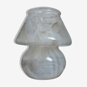 Vase champignon verre marbré