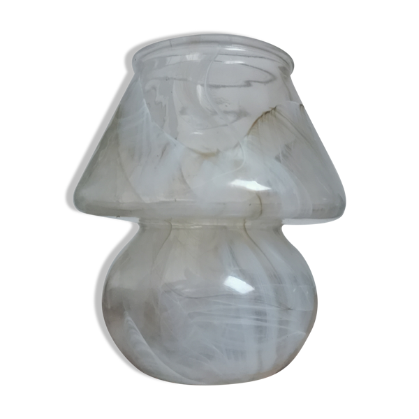 Vase champignon verre marbré