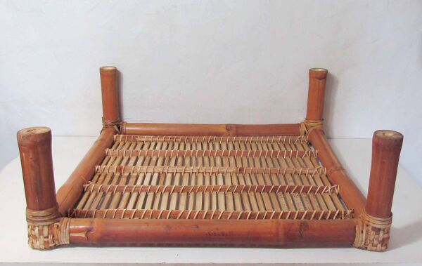 Table basse carrée rotin bambou