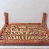 Bamboo rattan square coffee table