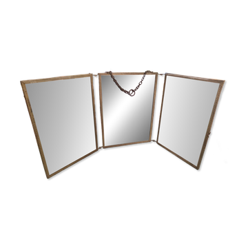Miroir de barbier triptyque