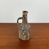 Brutalist vintage studio pottery vase carafe by Gerhard Liebenthron, 1970s.