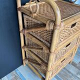 Vintage rattan chiffonier