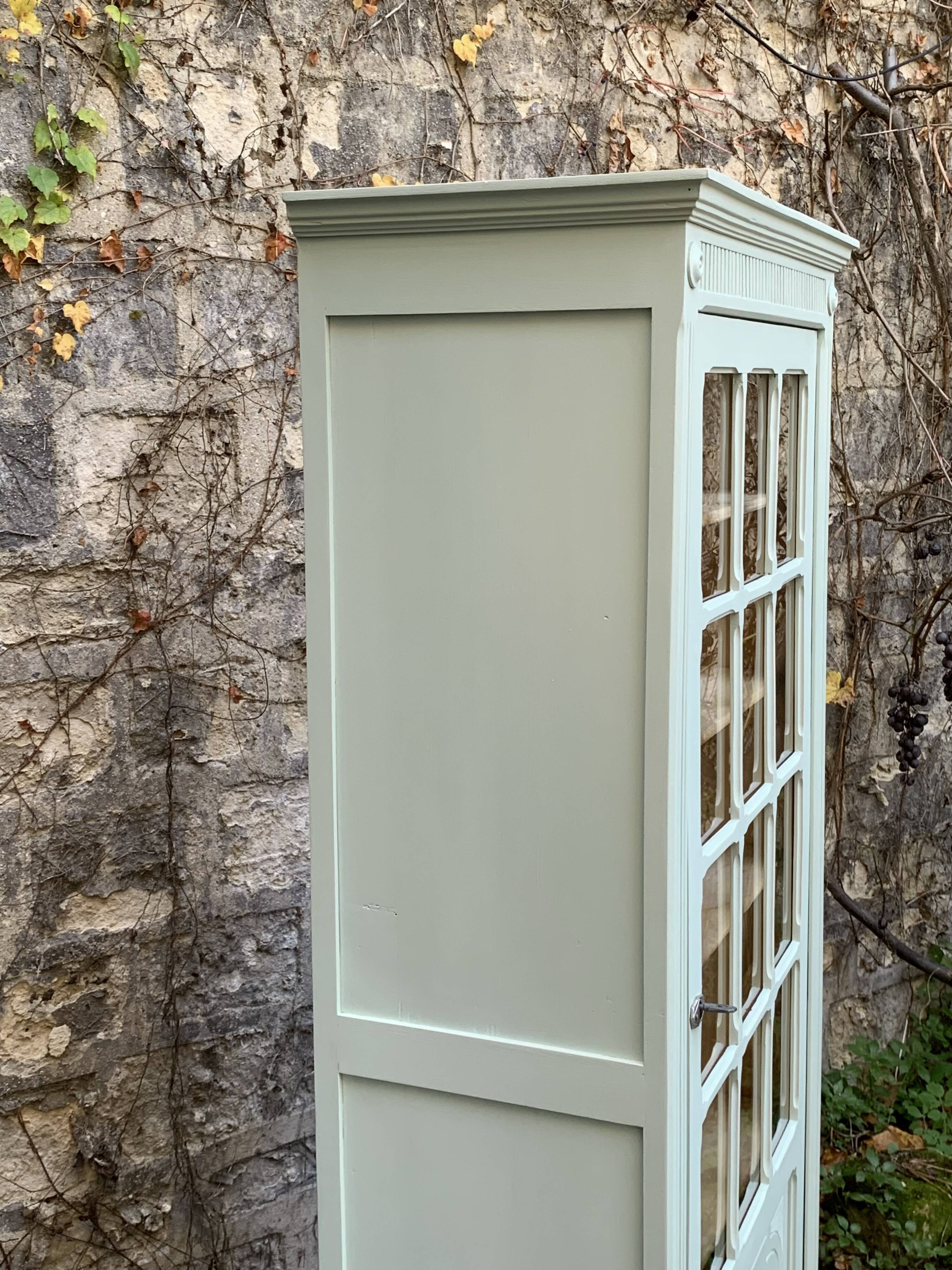 Antique celadon glass Parisian wardrobe H162