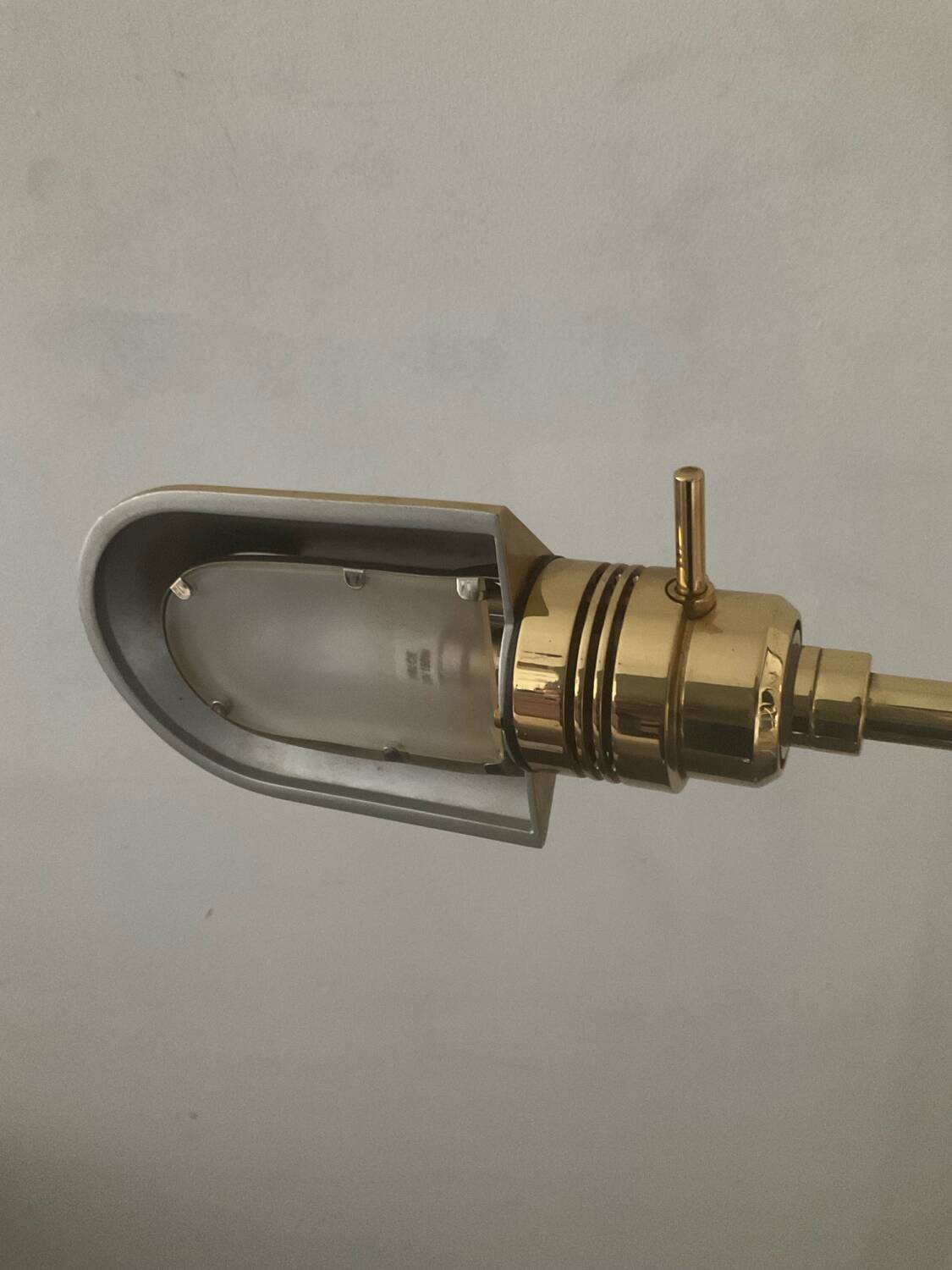 Brass reading floor lamp from the 1970s