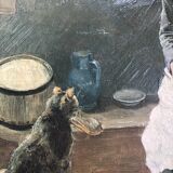 Reproduction of Fritz von Uhde's cat reader