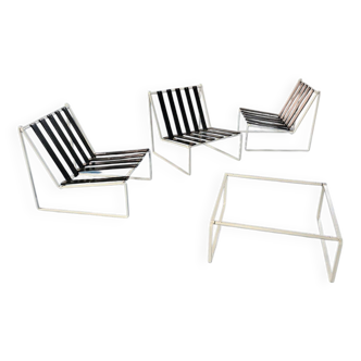 Kho Liang Ie 024 ensemble de chaises longues / table basse / Artifort 1962 3 x chaise