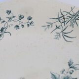 Servant dish on piedouche / compotier, Terre de Ferre, Longwy cute pattern, Vintage, early 19th