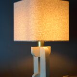 Italian mid century travertin table lamp