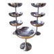 Set of ice cream or dessert bowls in stainless steel.
