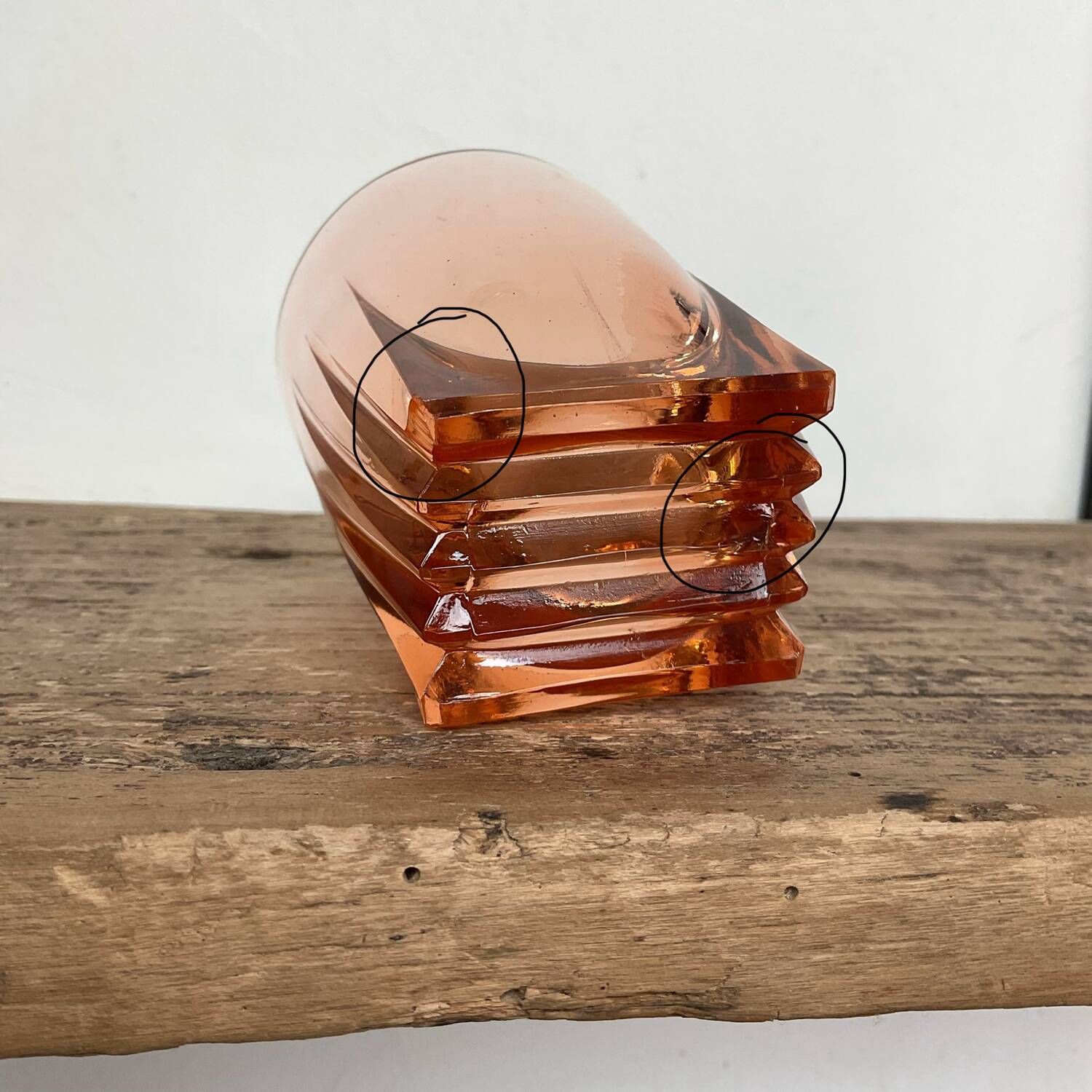 6 vintage “art deco” Rosaline glasses