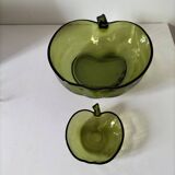 Fruit bowl + apple-shaped glass bowl