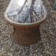 Oval vintage rattan coffee table