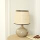 Beige ceramic lamp, beige lampshade, 70s
