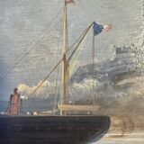 Tableau, Marine sur la côte d’Opale XIX siècle