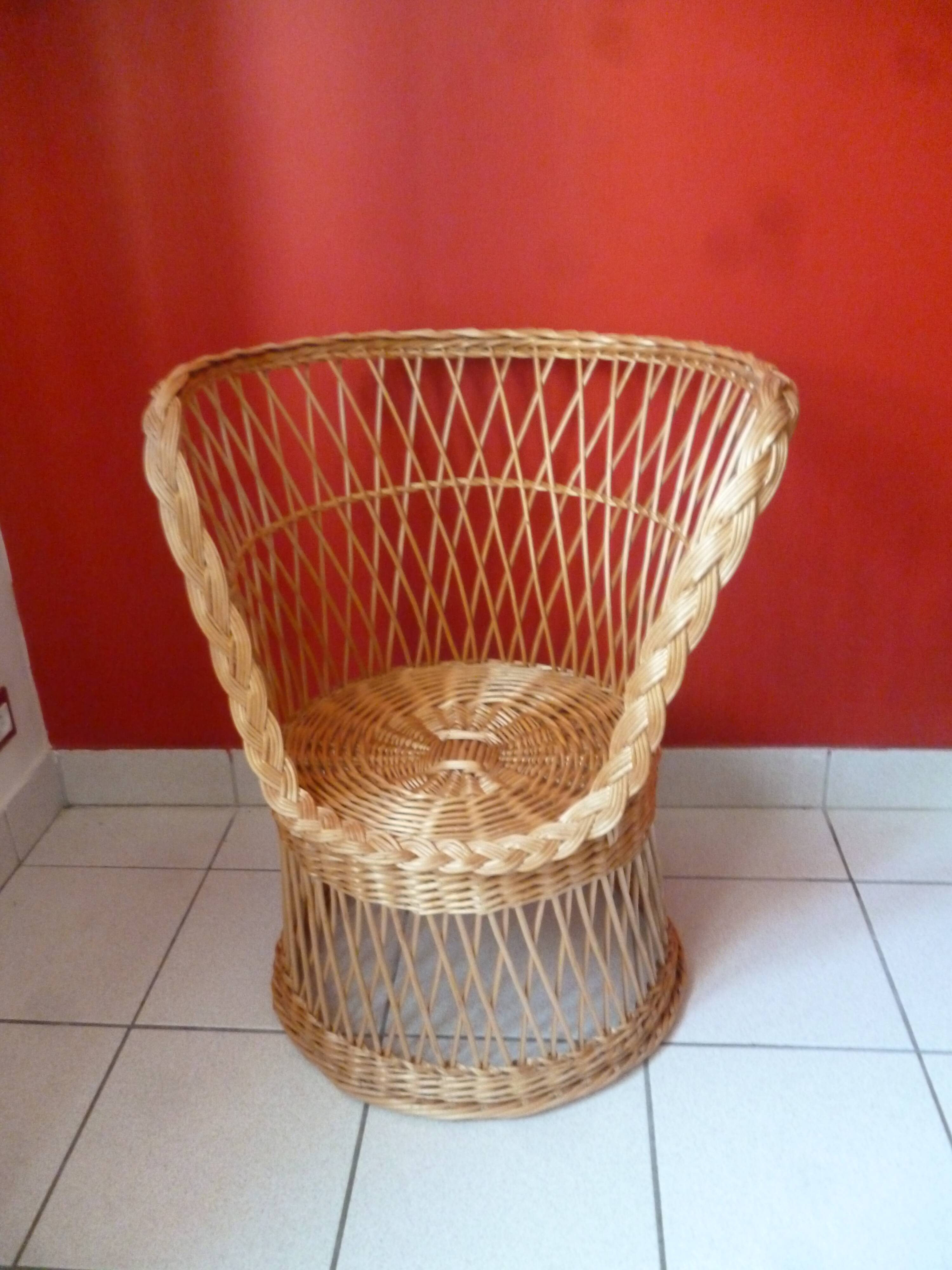 Wicker armchair from the 70s