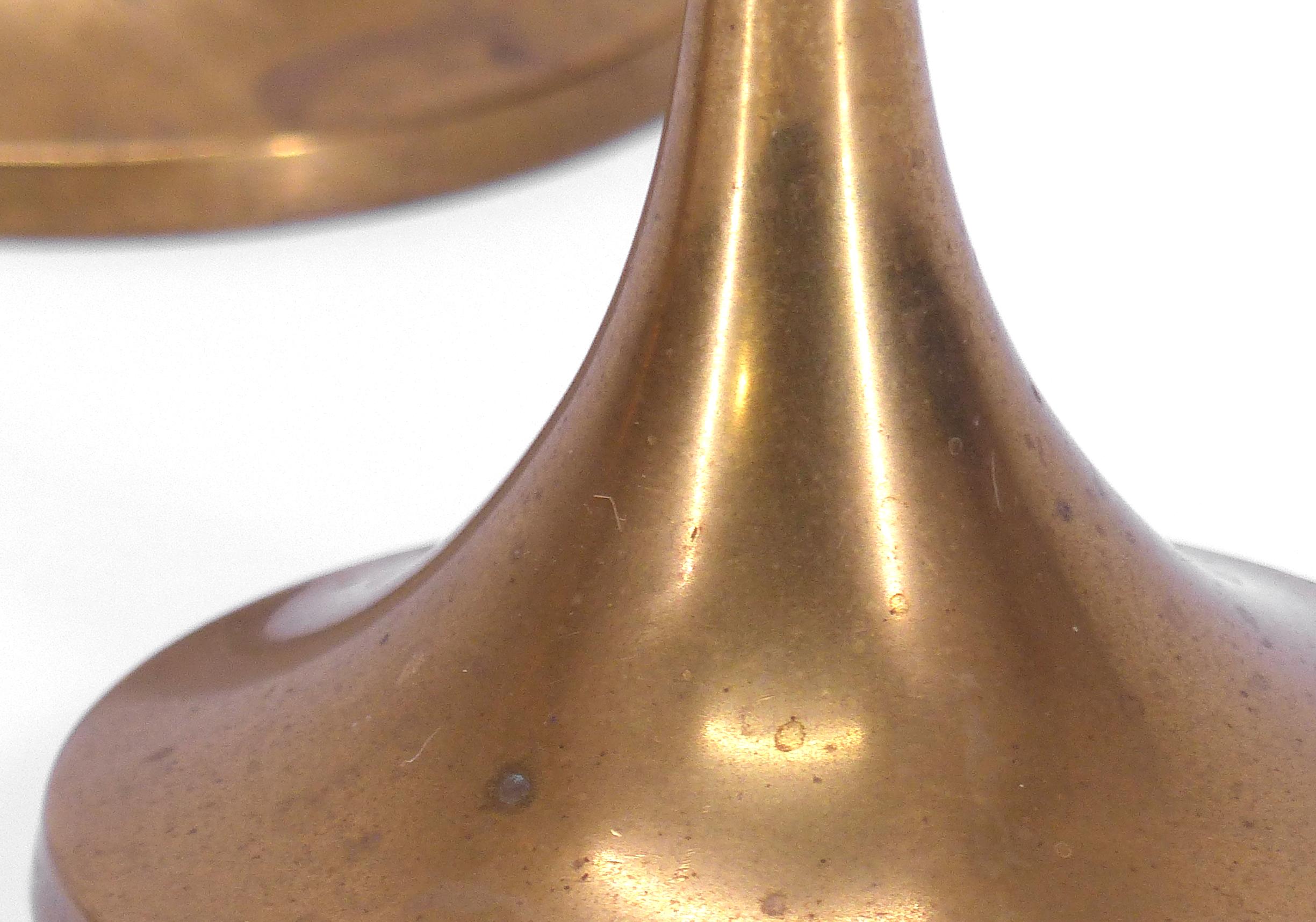 3 Swedish brass candle holders Gnosjo 1960