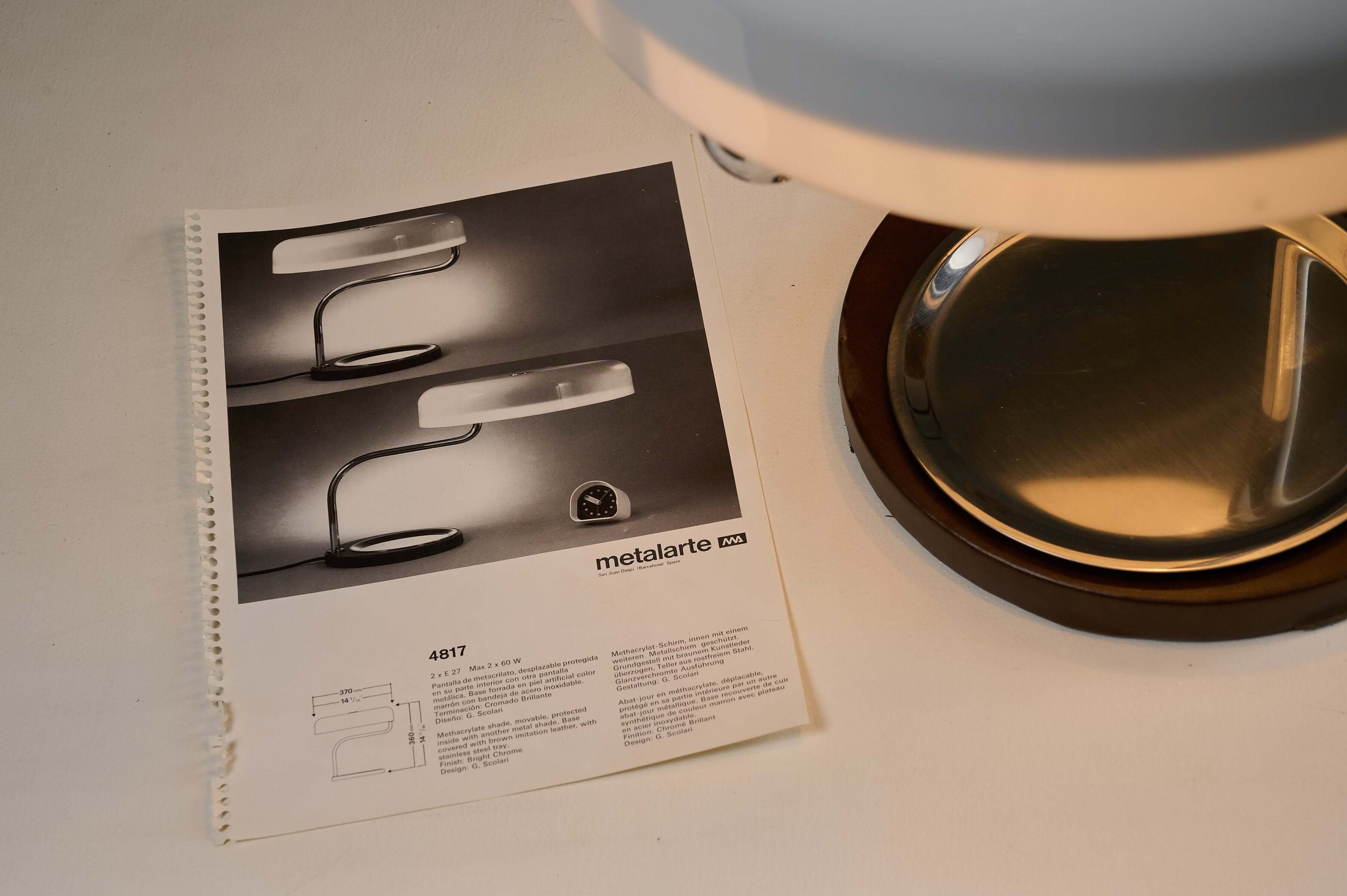 Metalarte Model 4817 desk lamp by Gaetano Scolari