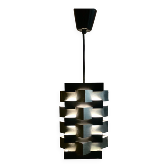 Two-tone vintage metal pendant lamp / anvia holland / 1960