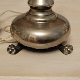 Pied de lampe métal argenté sur 3 griffes pieds de lion