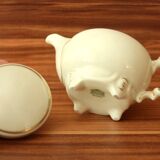 Small 1 portion porcelain teapot by Gerold/Bavaria - ivory white and gold