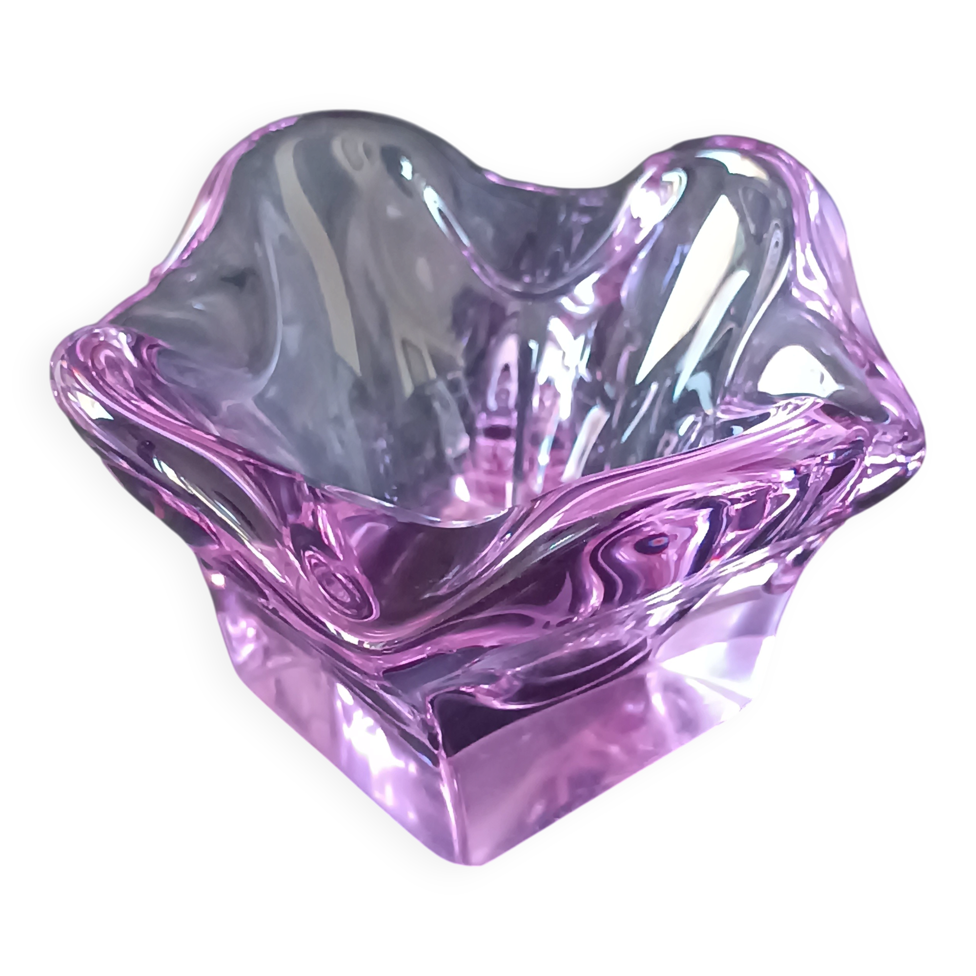Cendrier en verre de Murano violet 1970