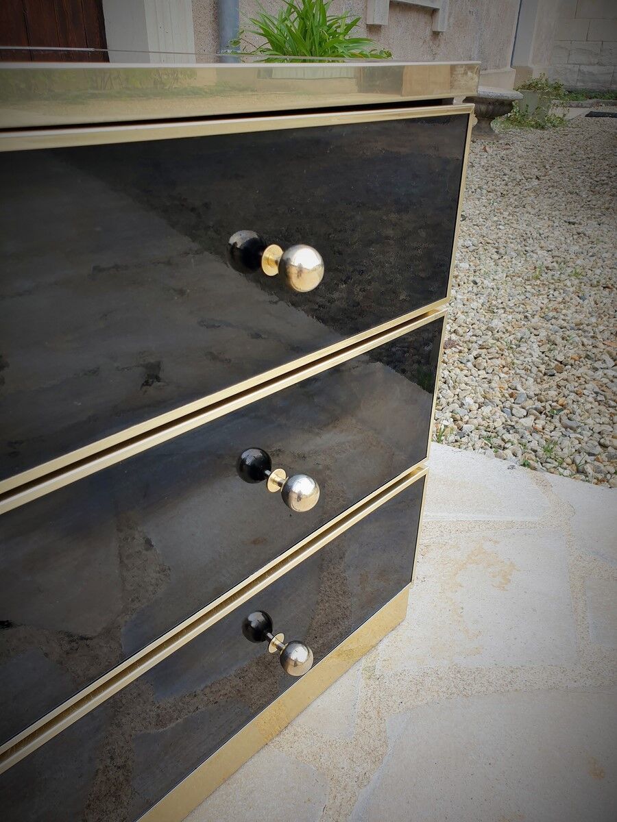 Roche Bobois vintage black lace-up dresser