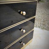 Roche Bobois vintage black lace-up dresser