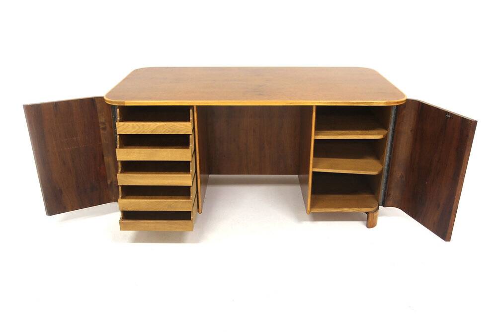 Scandinavian walnut desk, Swedish Modern, Sweden, 1940.
