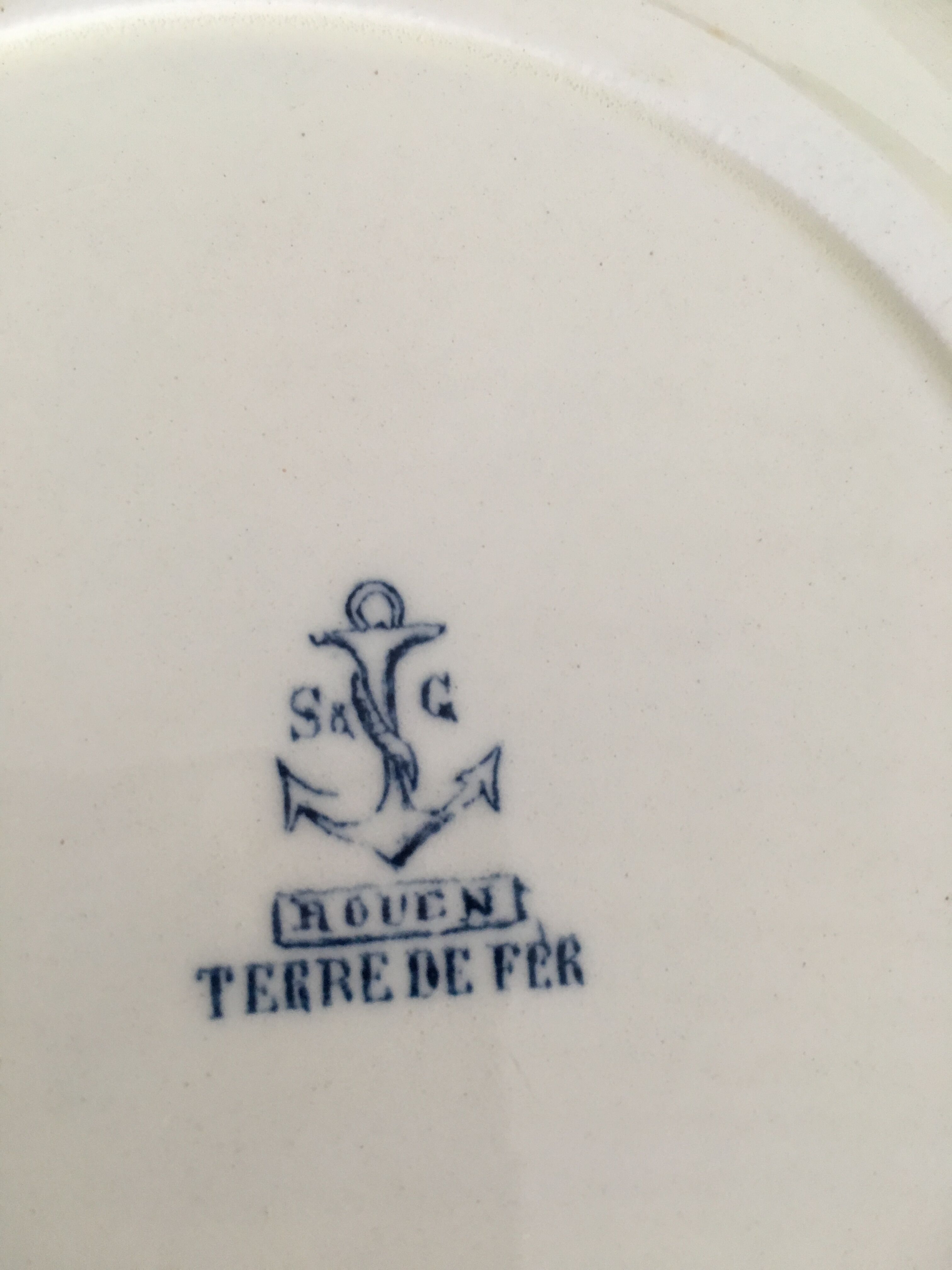 Set of 6 plates Terre de fer Rouen