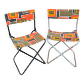 Pair of vintage folding camping chairs - BHV Paris (1970s)