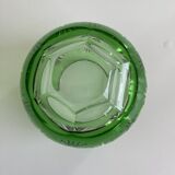 Green cut crystal bowl