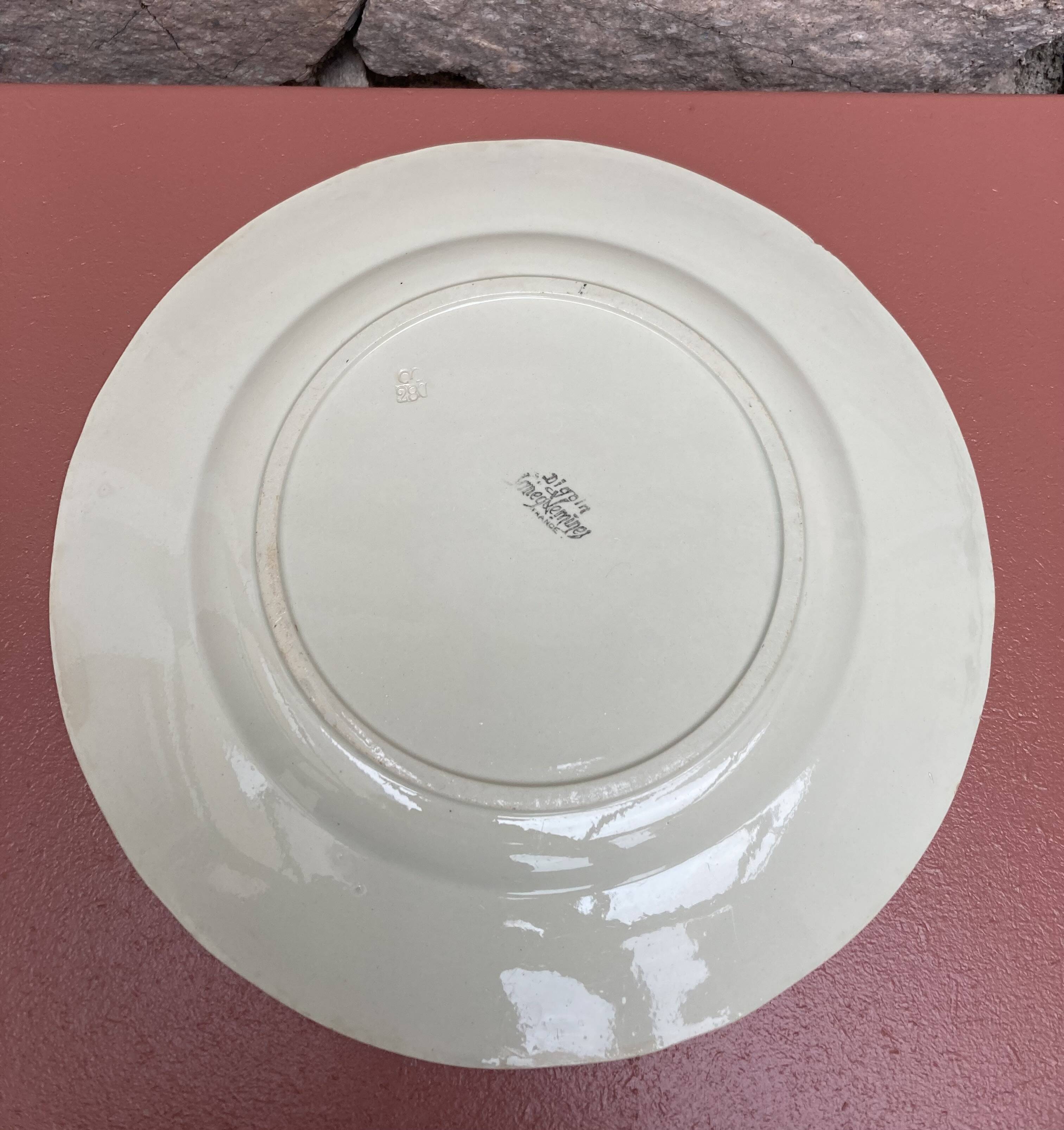 round dish Diam 31.5 Ivory Digoin Sarreguemines with gadroons