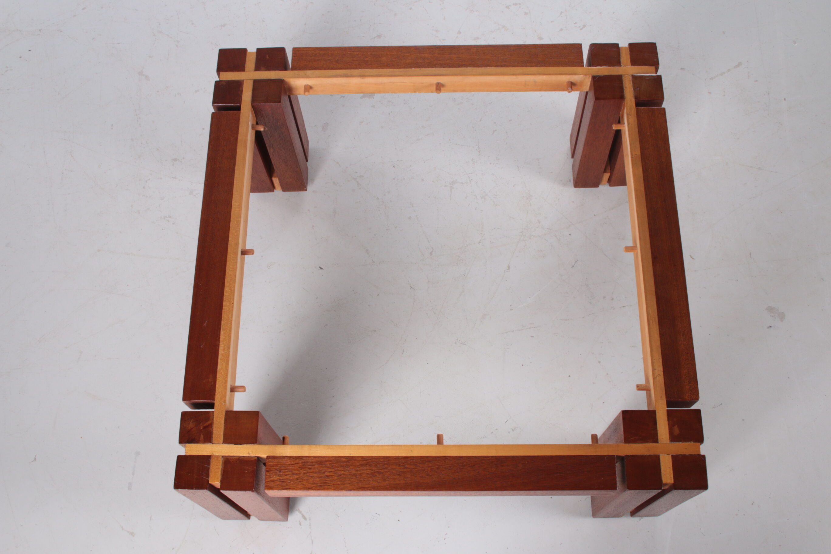 Brutalist Teak wood coffee table, 1970s