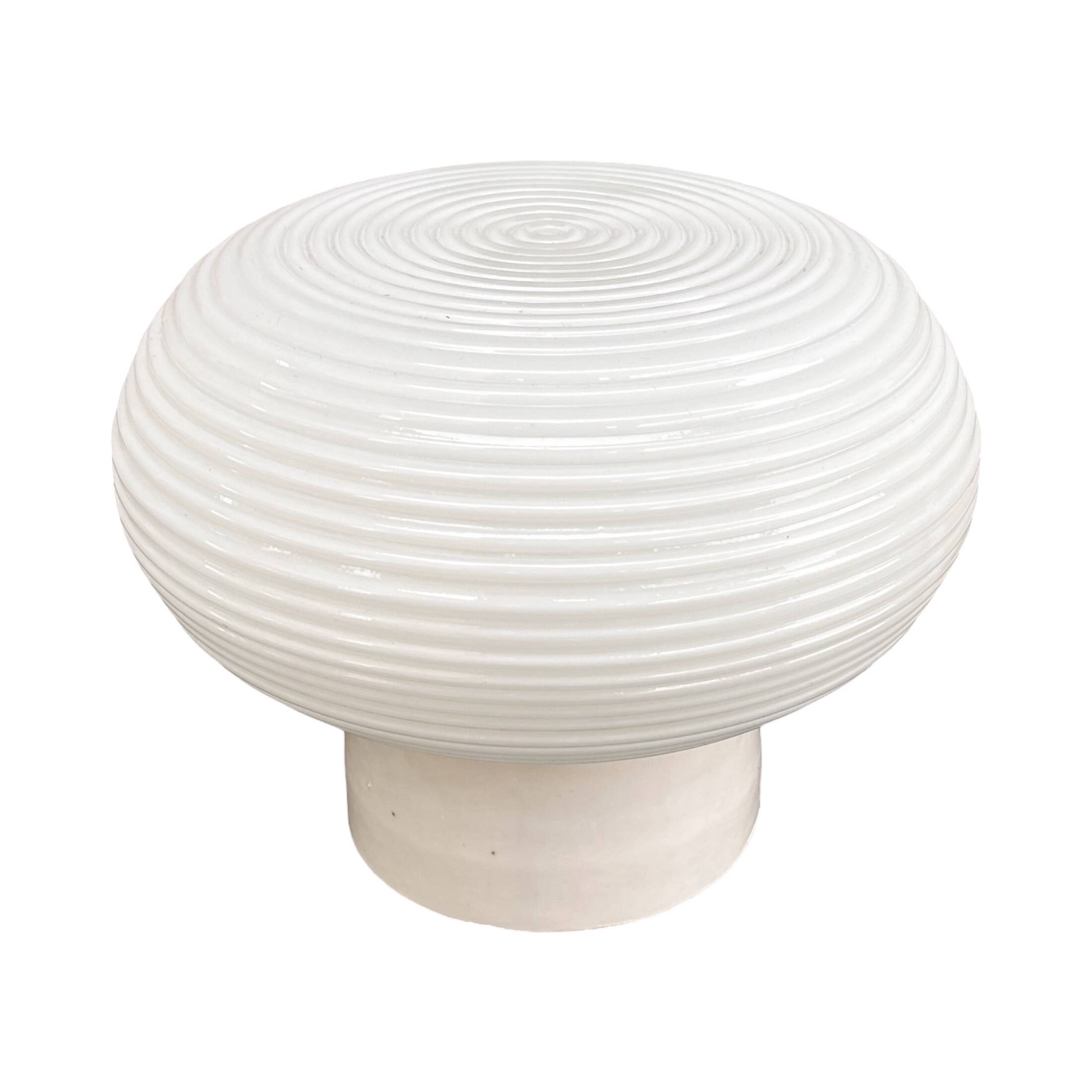 White glass spiral wall lamp by Polam Vikasy, Poland in the 1970s.