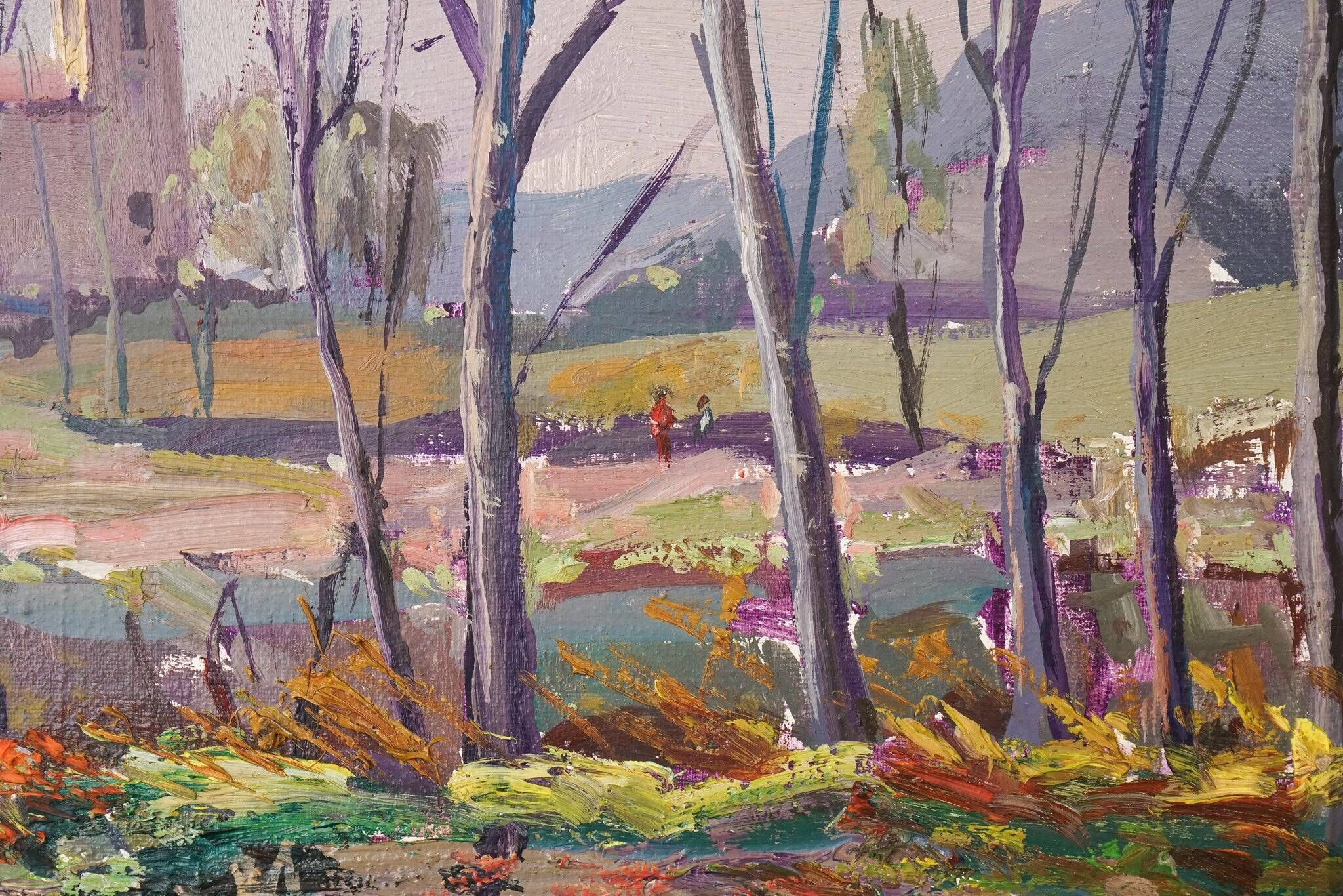 Paysage postimpressionniste - Huile sur toile
