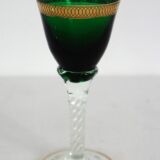 6 multicolored aperitif glasses with twisted legs