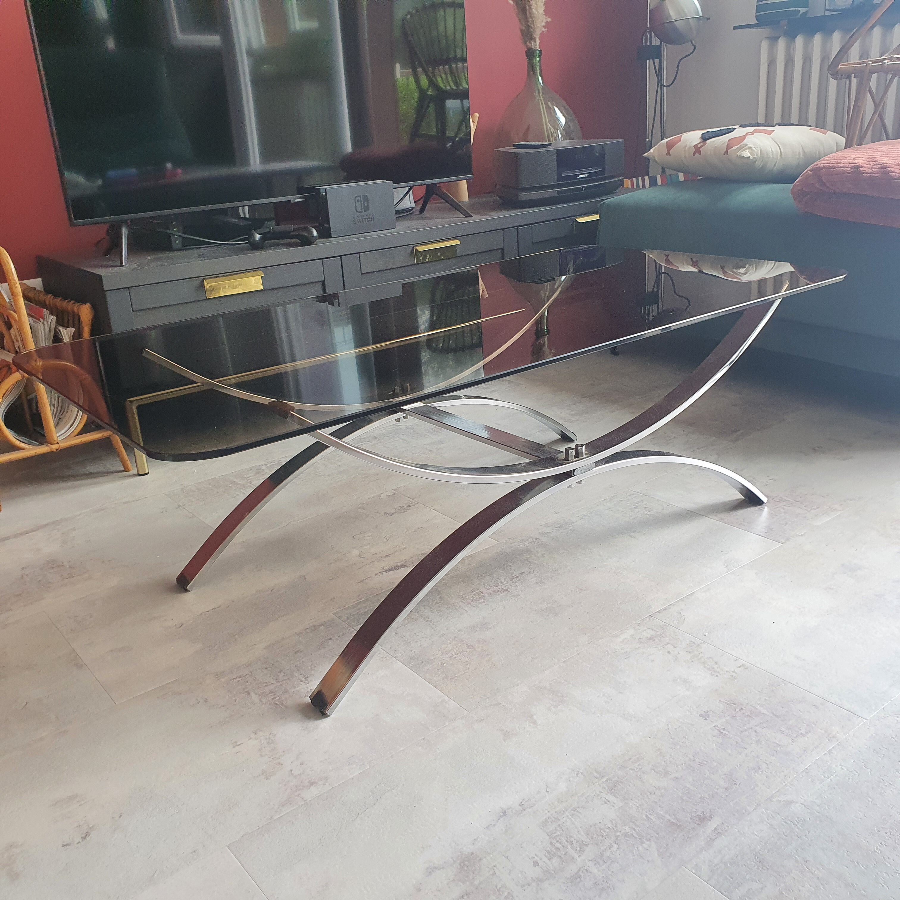 Vintage glass coffee table
