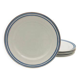 6 flat plates "Faïencerie d’Onnaing"