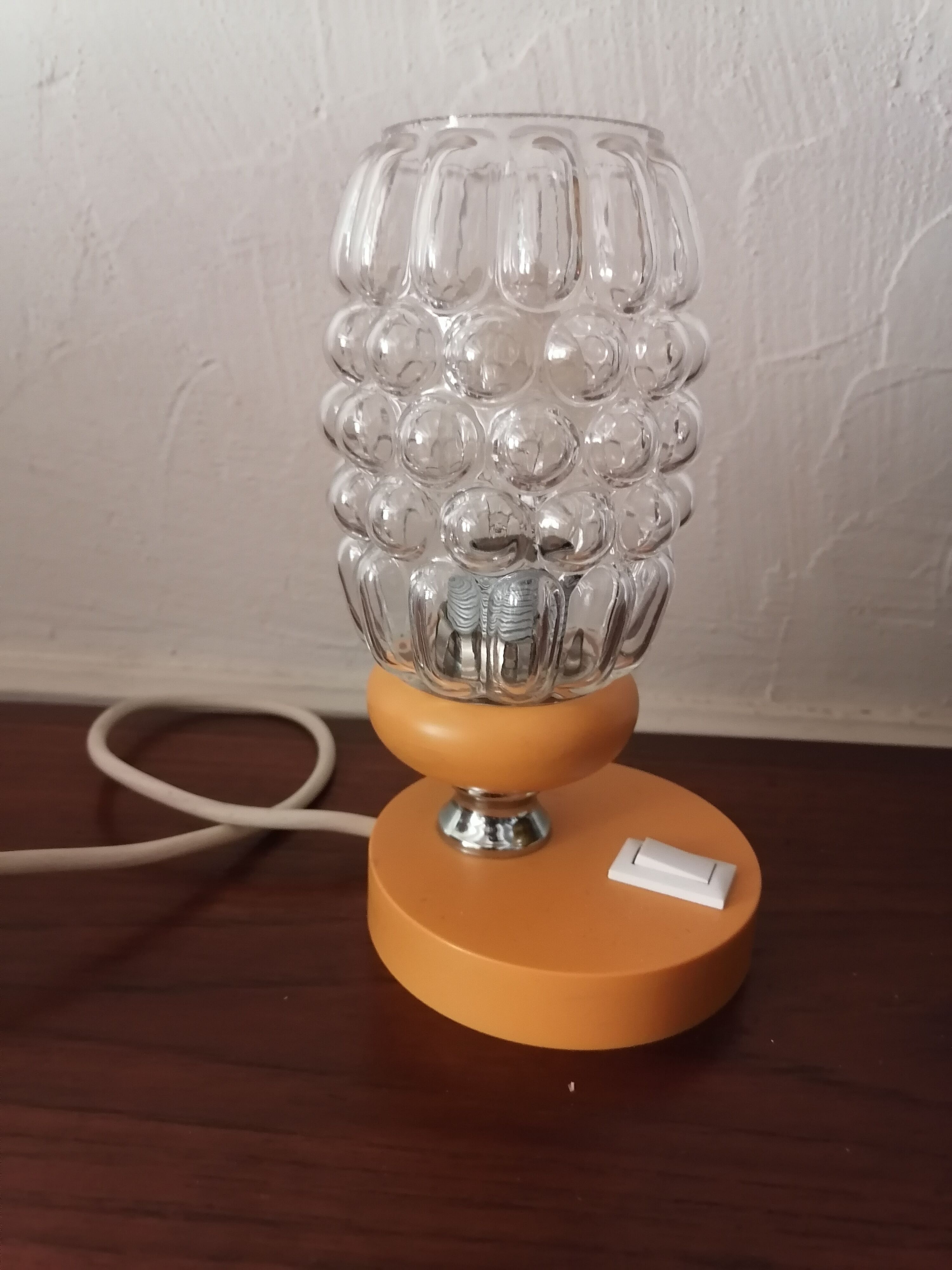 Bedside lamp 1960 1970 orange
