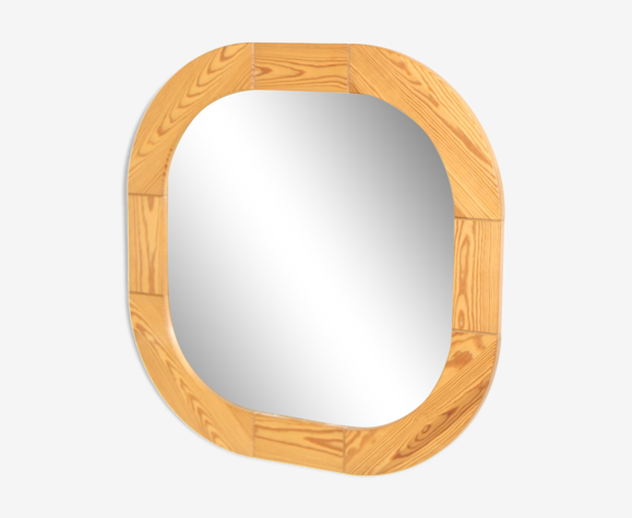 Pine mirror, suede, 1970, 80x80cm
