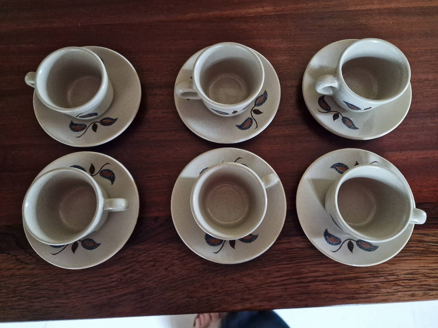 "Sologne" coffee service, glazed stoneware, St Amand earthenware