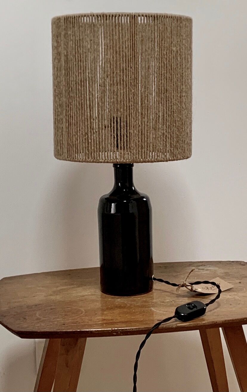 Sandstone lamp and jute string