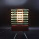 Desny Demeter glass and wood lamp, modernist art deco reissue