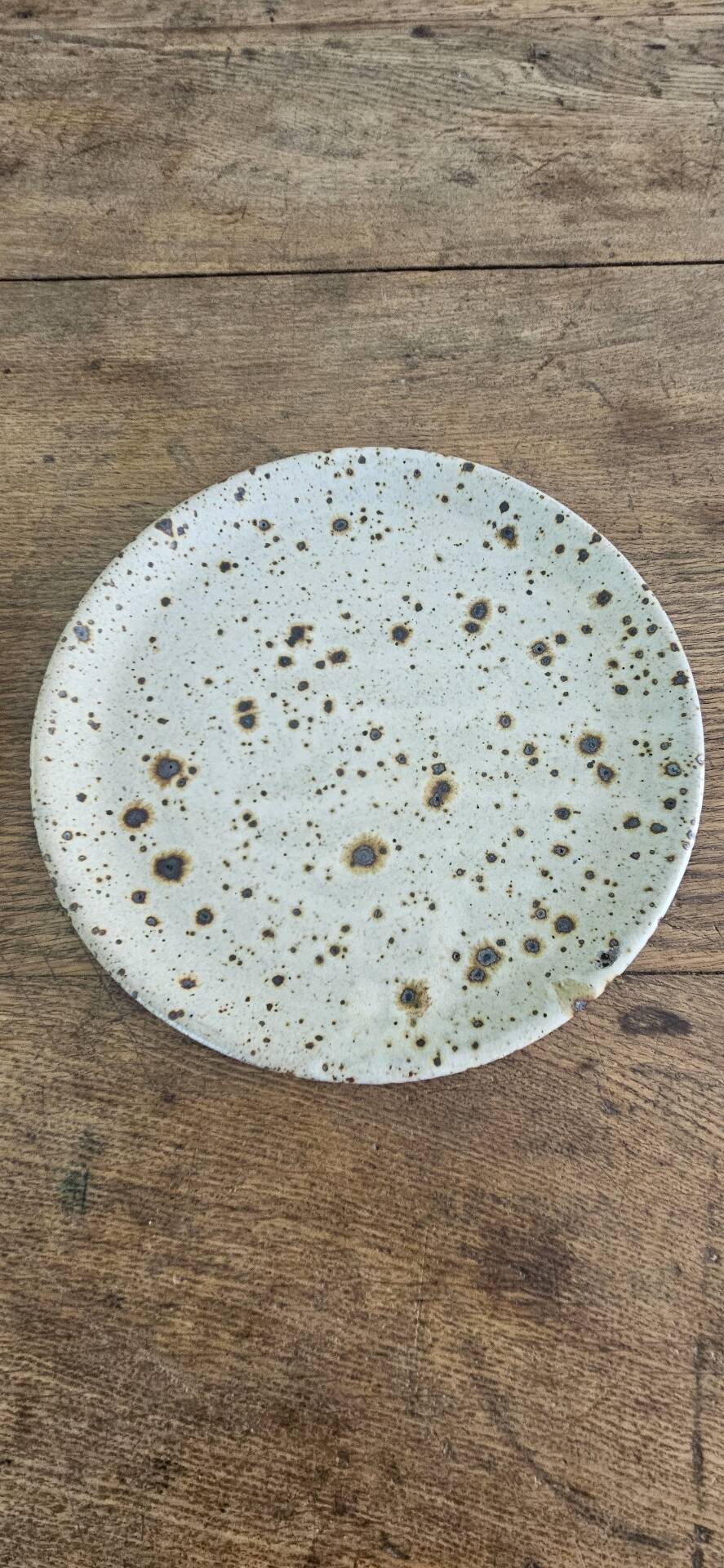6 plates signed Gustave Tiffoche vintage pyrite glazed stoneware